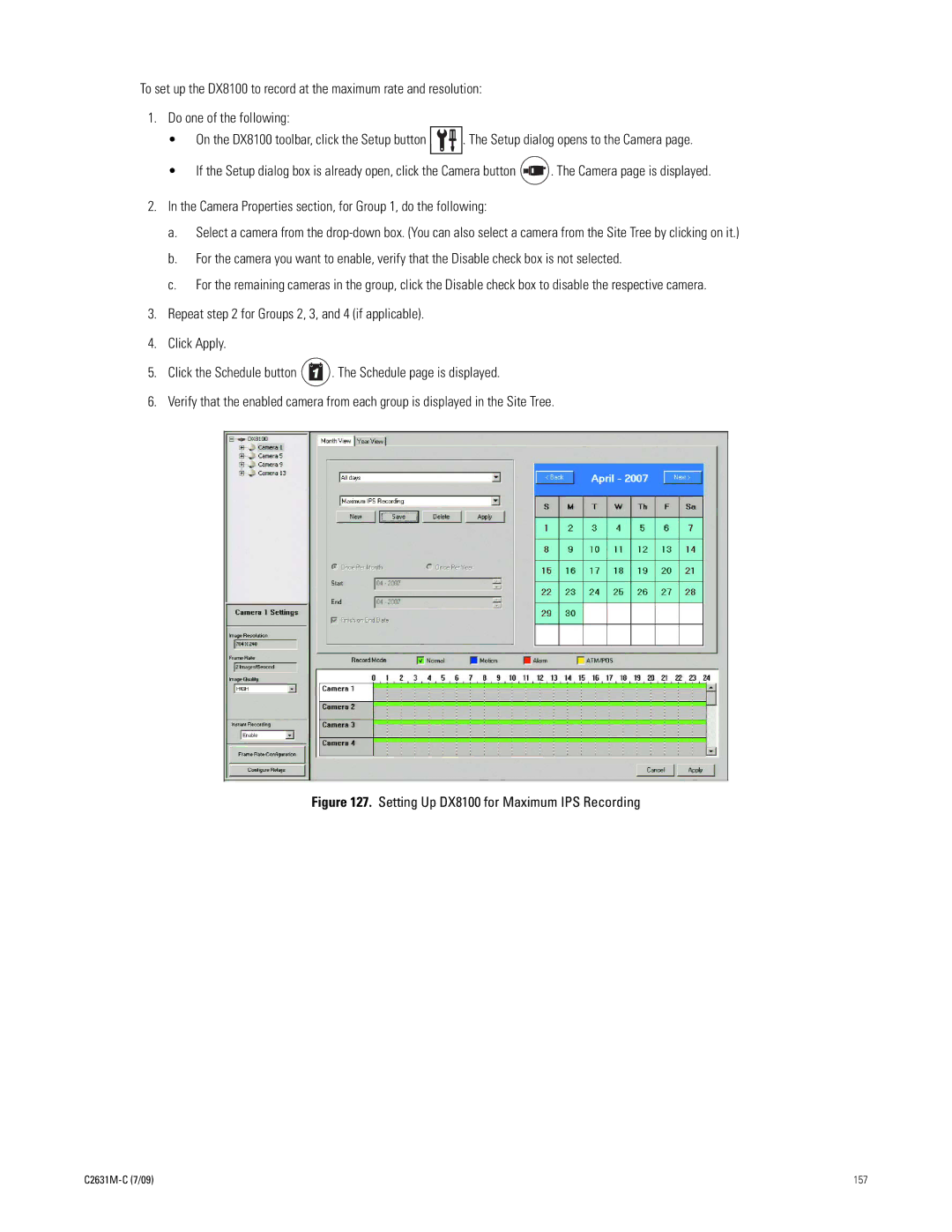 Pelco dx8100 manual Setting Up DX8100 for Maximum IPS Recording 