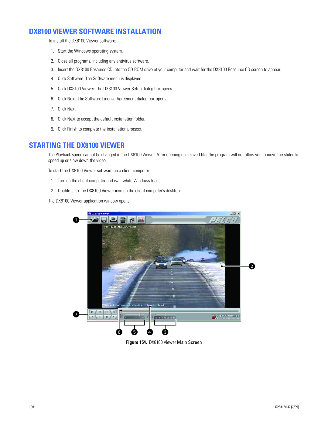 Pelco dx8100 manual DX8100 Viewer Software Installation, Starting the DX8100 Viewer 