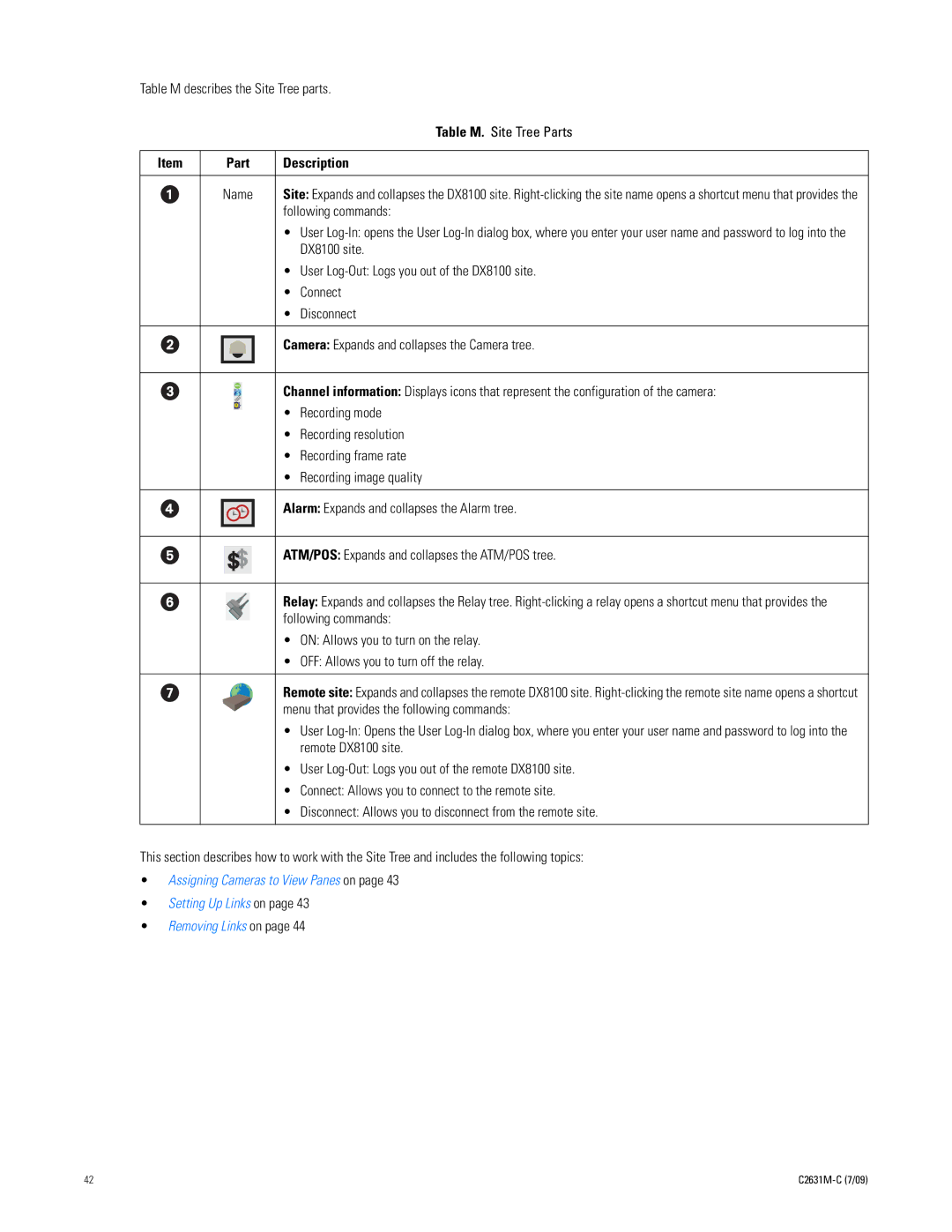 Pelco dx8100 manual Description, Following commands 