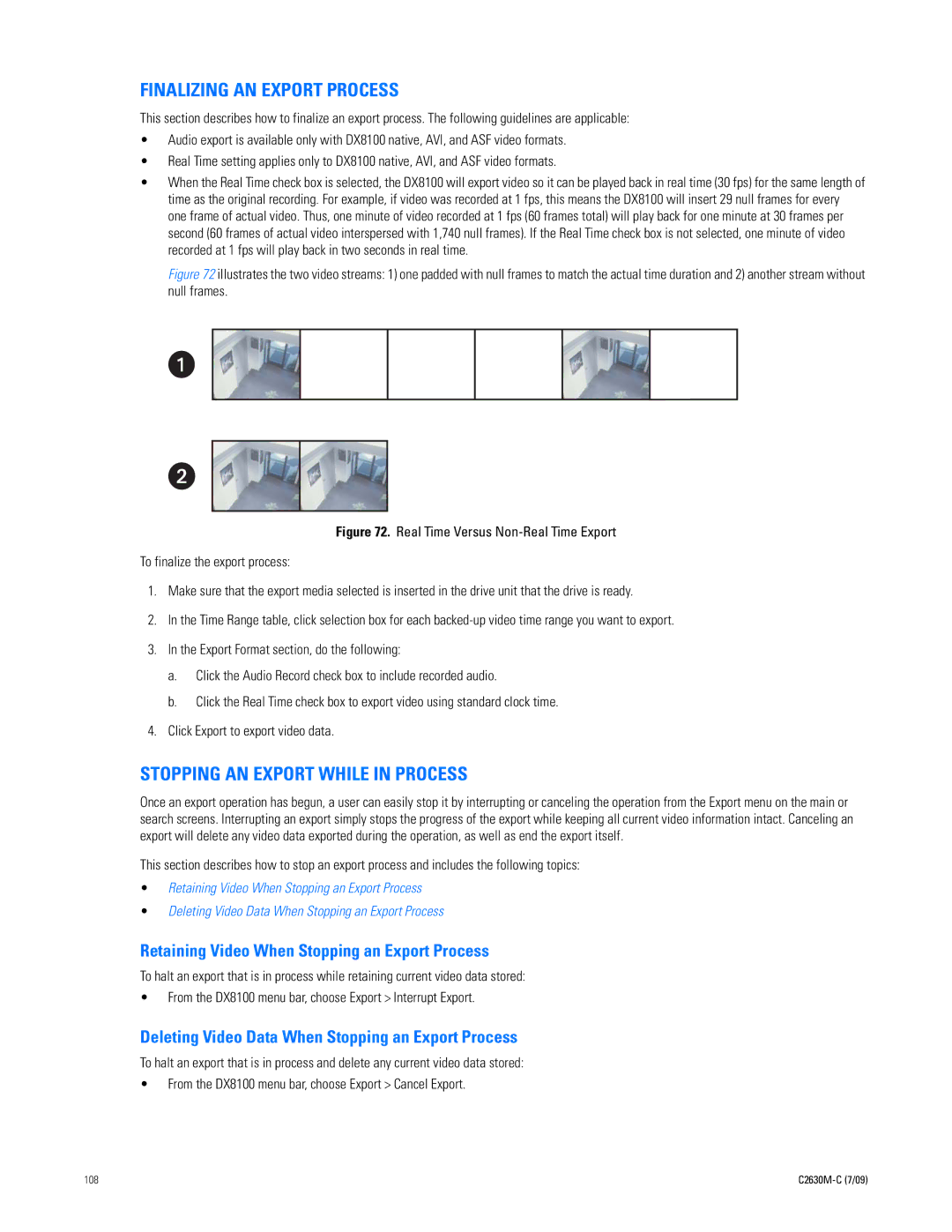 Pelco dx8100 manual Finalizing AN Export Process, Stopping AN Export While in Process 