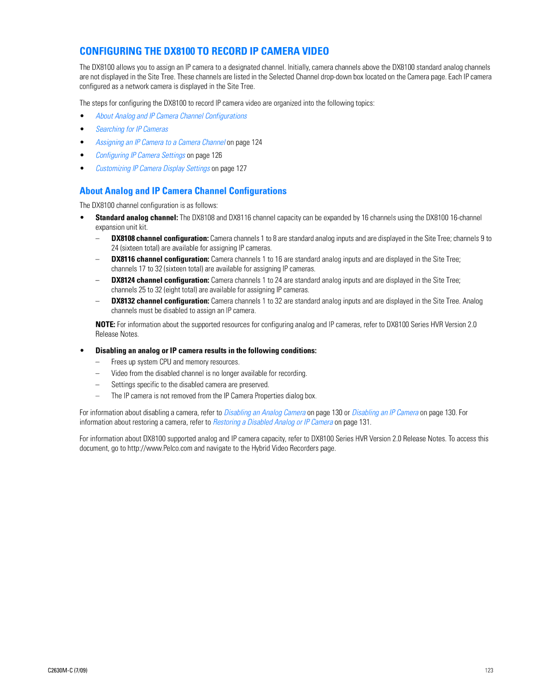 Pelco dx8100 manual Configuring the DX8100 to Record IP Camera Video, About Analog and IP Camera Channel Configurations 