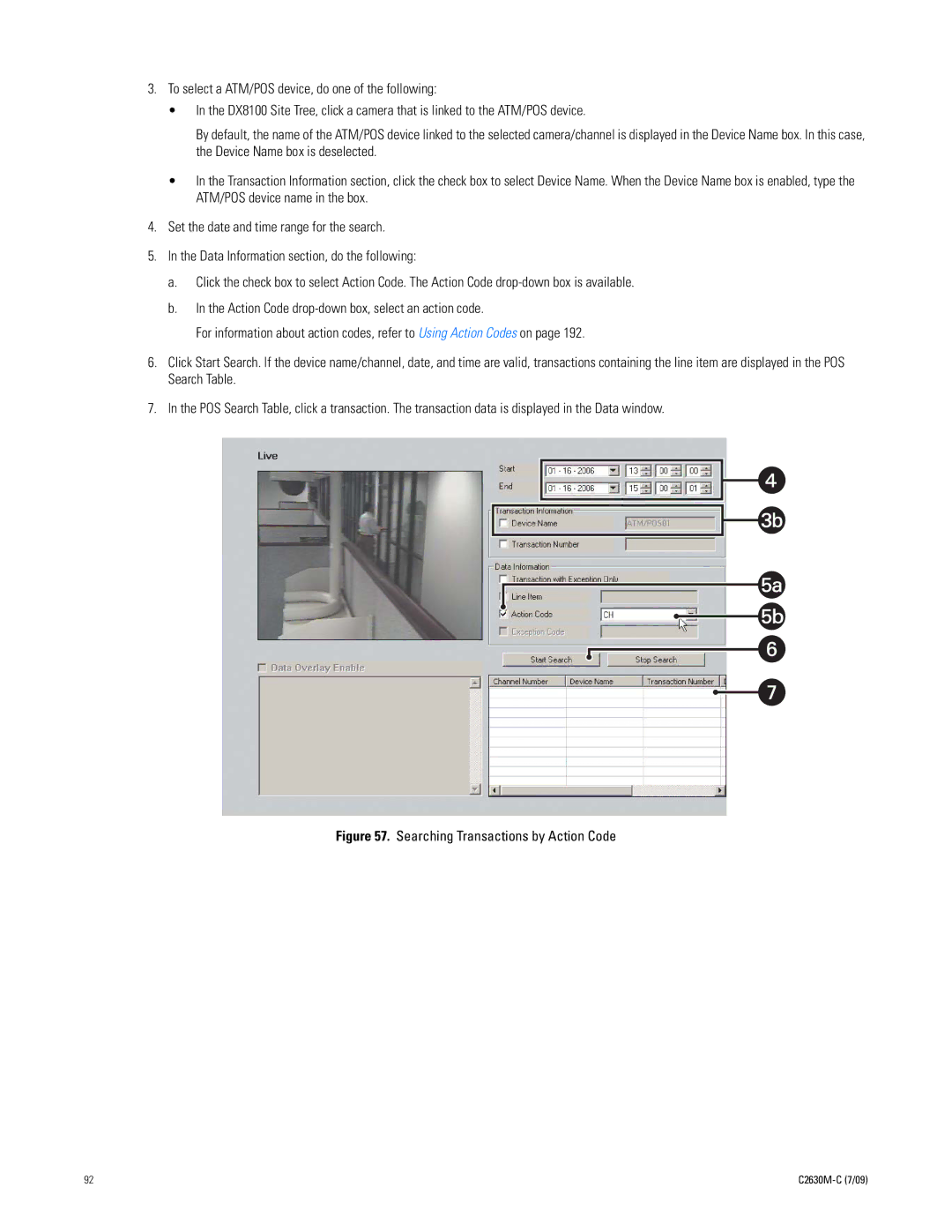 Pelco dx8100 manual Searching Transactions by Action Code 