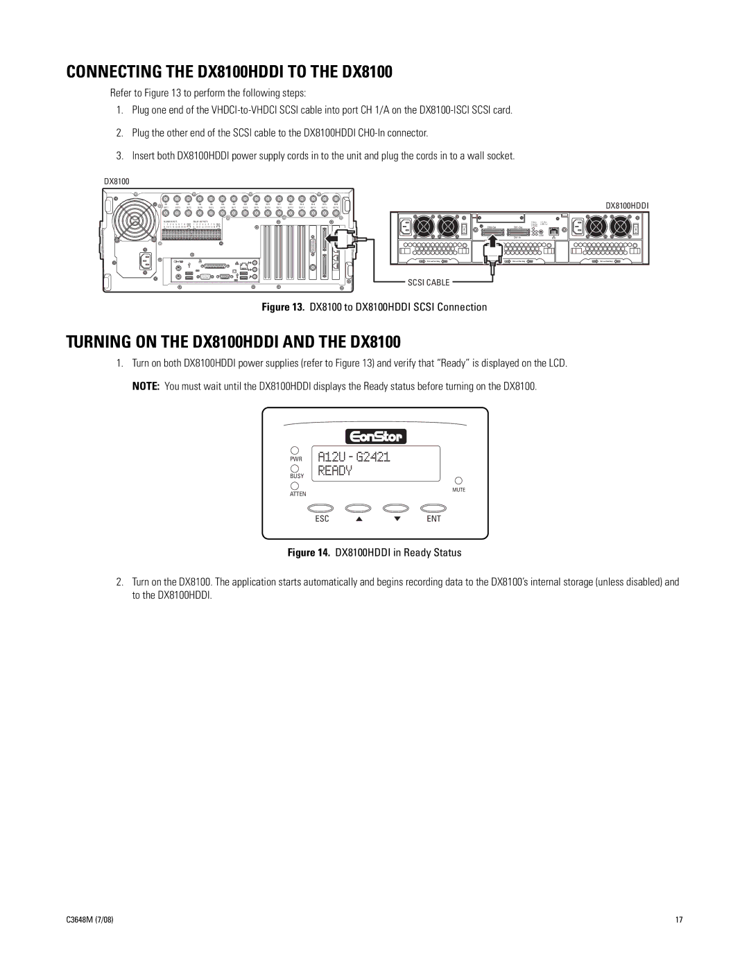 Pelco dx8100 manual Connecting the DX8100HDDI to the DX8100, Turning on the DX8100HDDI and the DX8100 