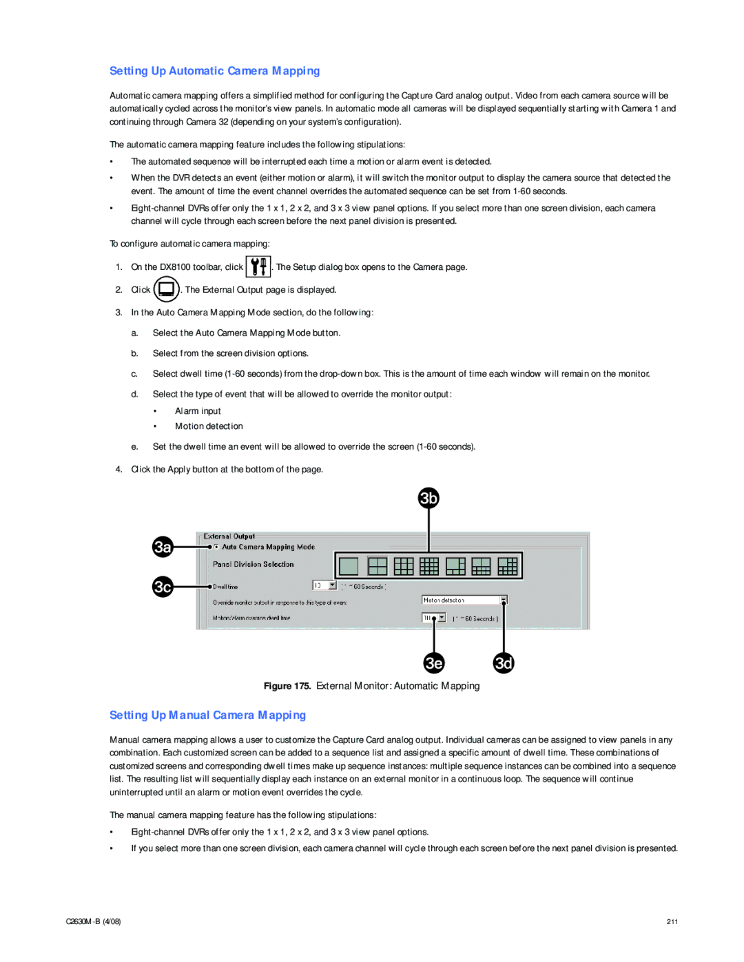 Pelco dx8100 manual Setting Up Automatic Camera Mapping, Setting Up Manual Camera Mapping 