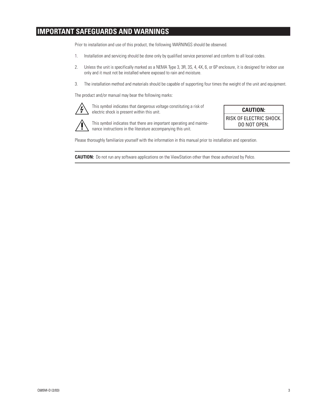 Pelco DX9000H-C SERIES Important Safeguards and Warnings, Product and/or manual may bear the following marks 