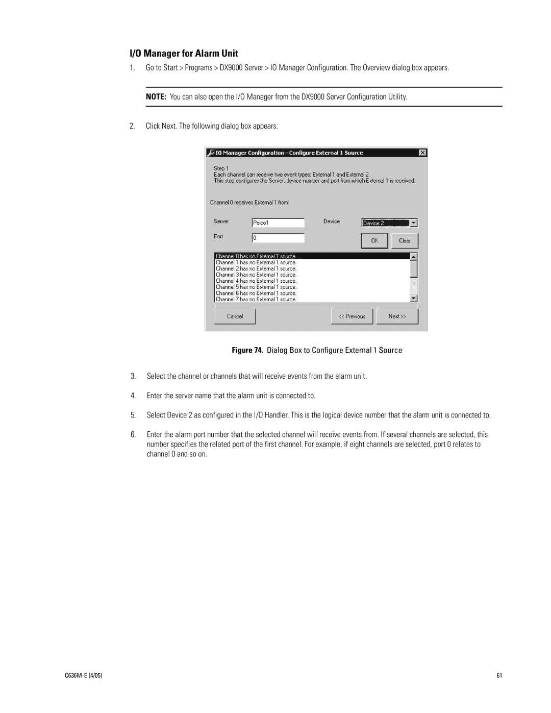 Pelco DX9100 installation manual Manager for Alarm Unit 