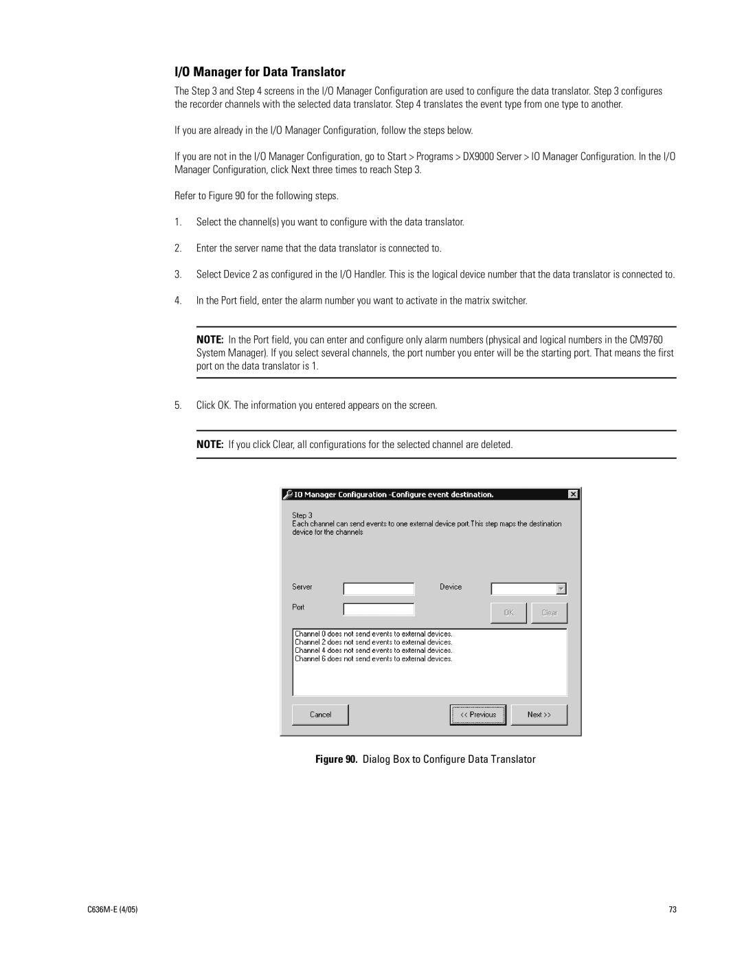 Pelco DX9100 installation manual Manager for Data Translator 