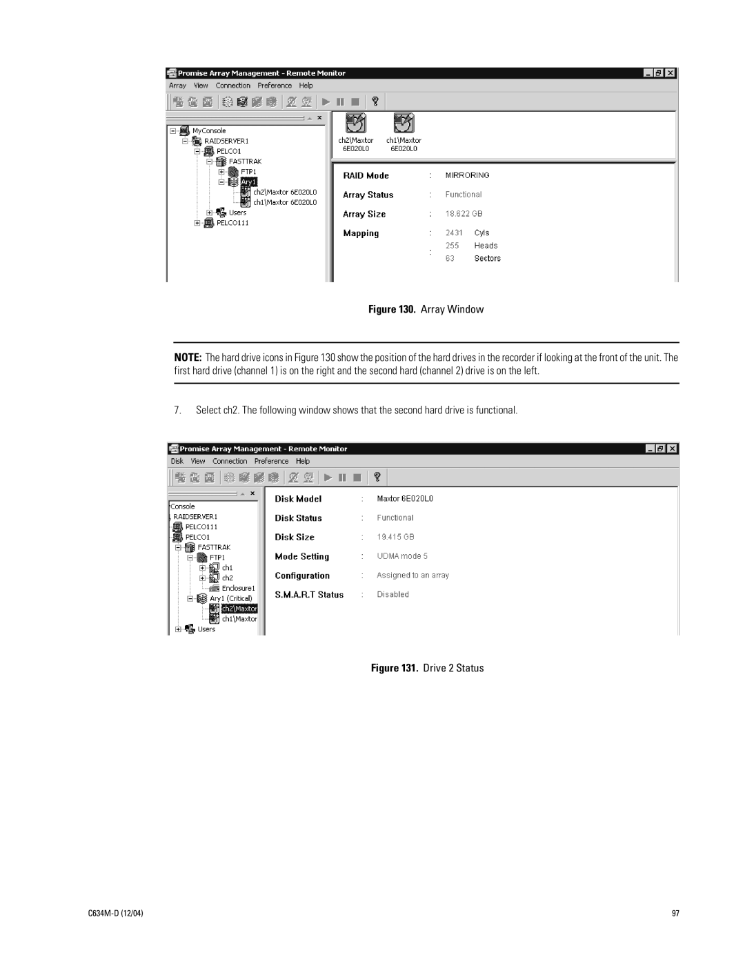 Pelco DX9100 installation manual Array Window 