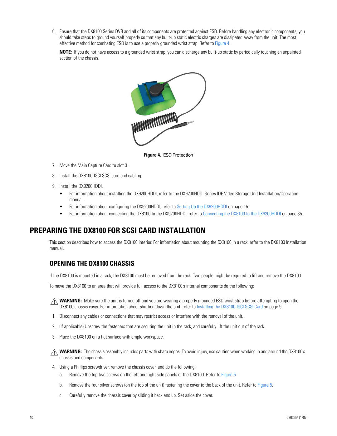 Pelco DX9200HDDI installation manual Preparing the DX8100 for Scsi Card Installation, Opening the DX8100 Chassis 