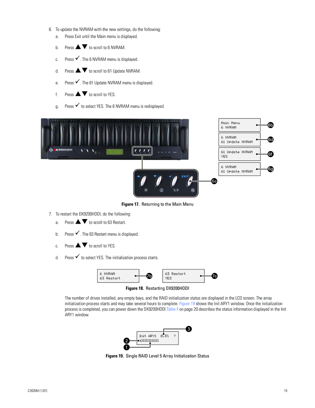 Pelco DX9200HDDI installation manual Single RAID Level 5 Array Initialization Status 