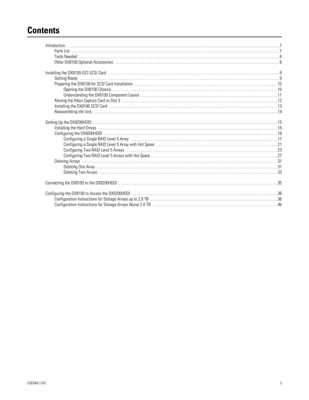 Pelco DX9200HDDI installation manual Contents 