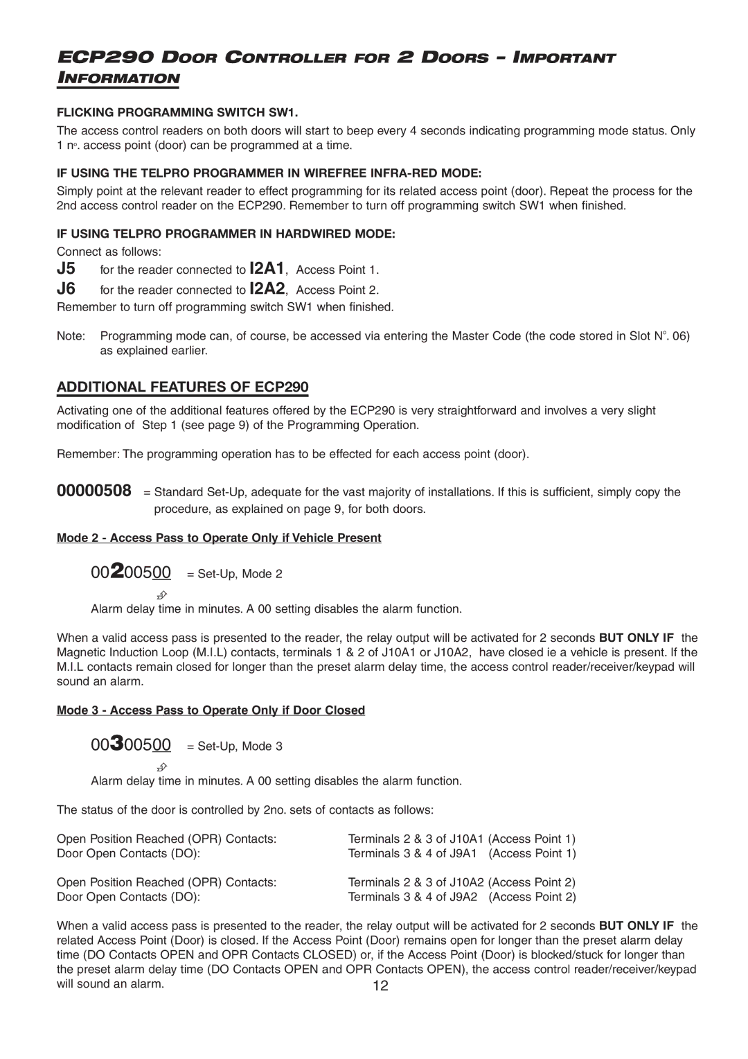 Pelco ECP190 manual Additional Features of ECP290 