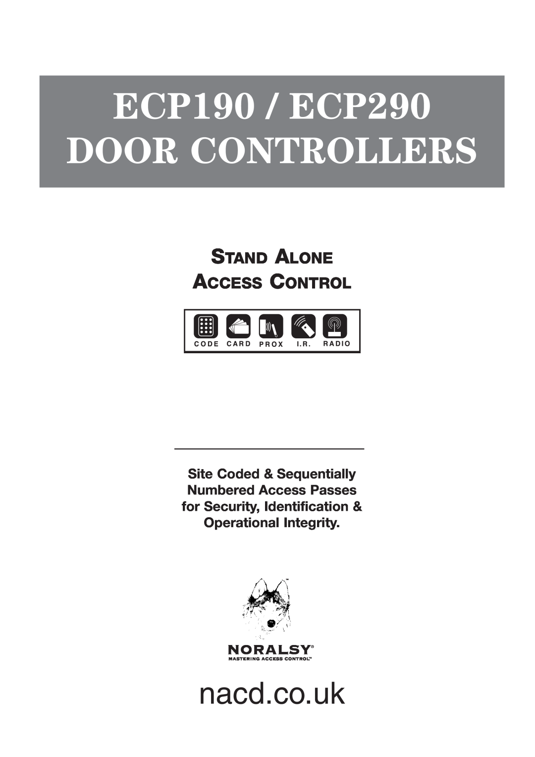 Pelco manual ECP190 / ECP290 DOOR CONTROLLERS, nacd.co.uk, Stand Alone Access Control 