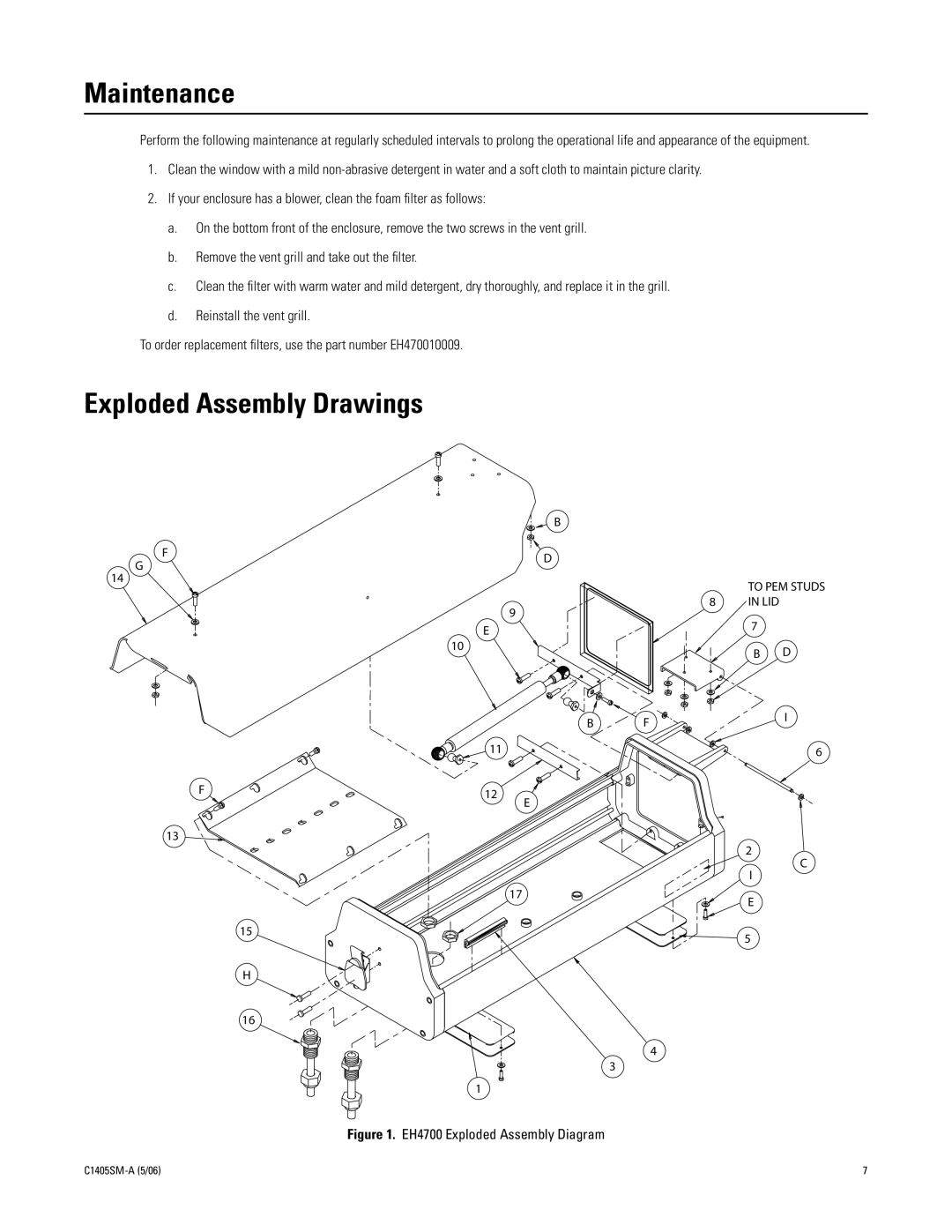 Pelco EH4700 Series manual Maintenance, Exploded Assembly Drawings 