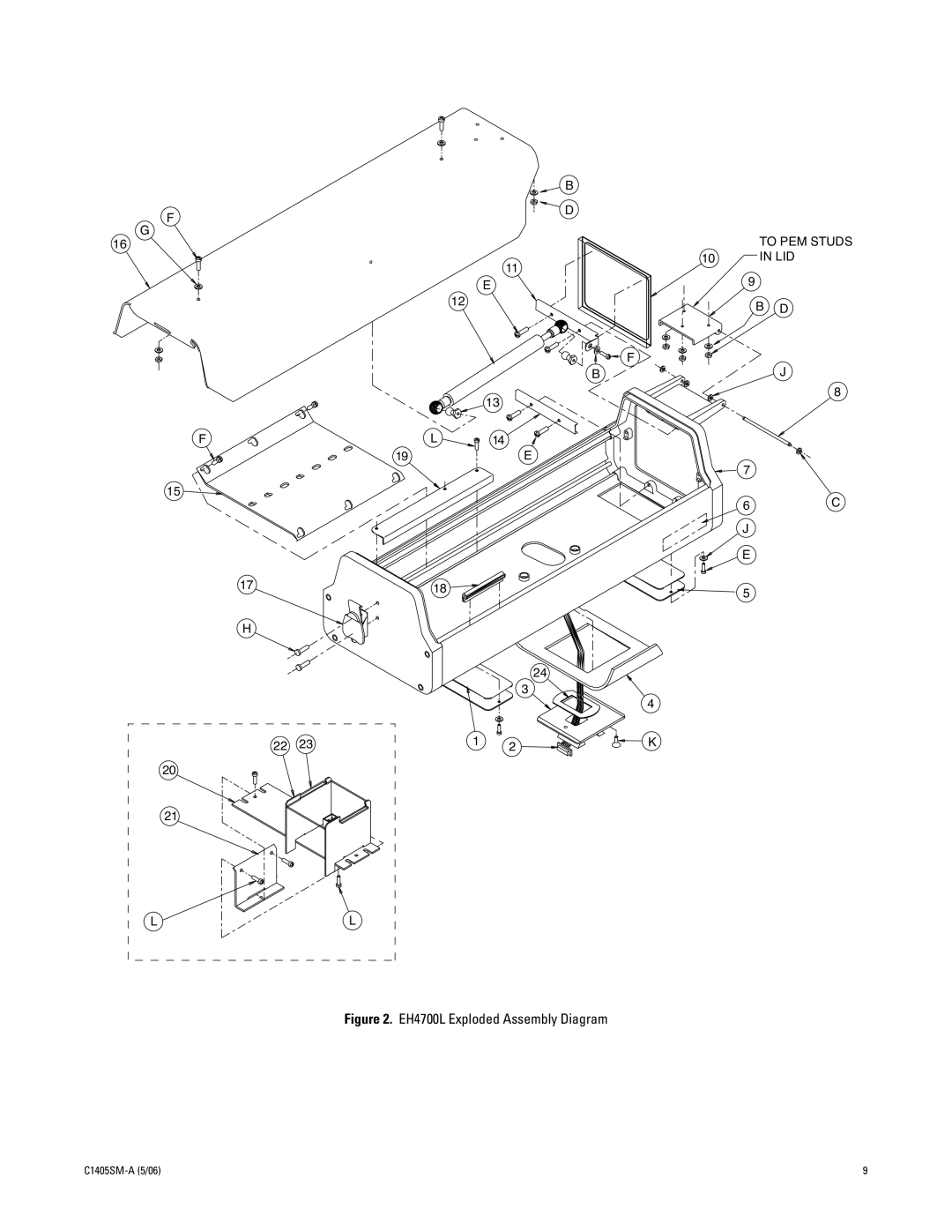 Pelco EH4700 Series manual EH4700L Exploded Assembly Diagram 