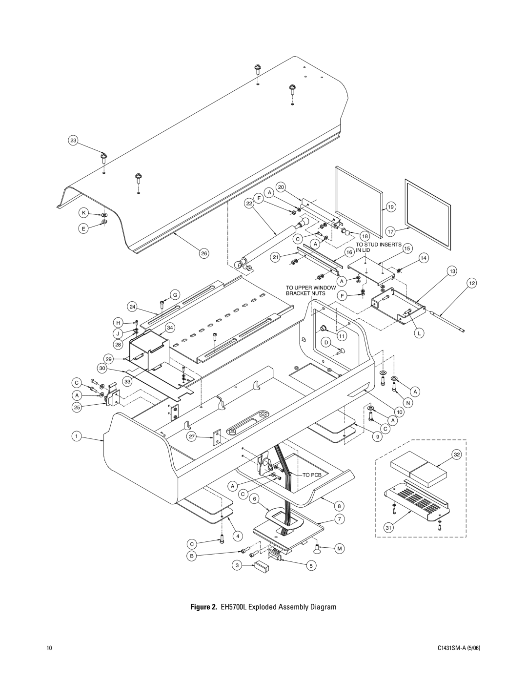 Pelco EH5700 Series manual EH5700L Exploded Assembly Diagram 