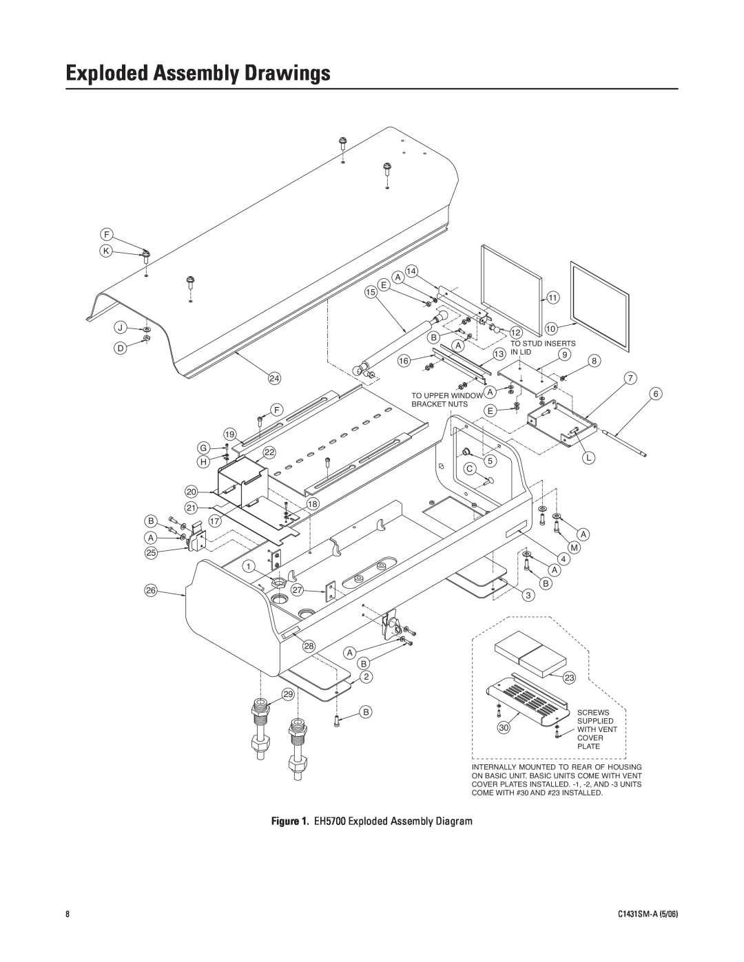 Pelco EH5700 Series manual Exploded Assembly Drawings, EH5700 Exploded Assembly Diagram 