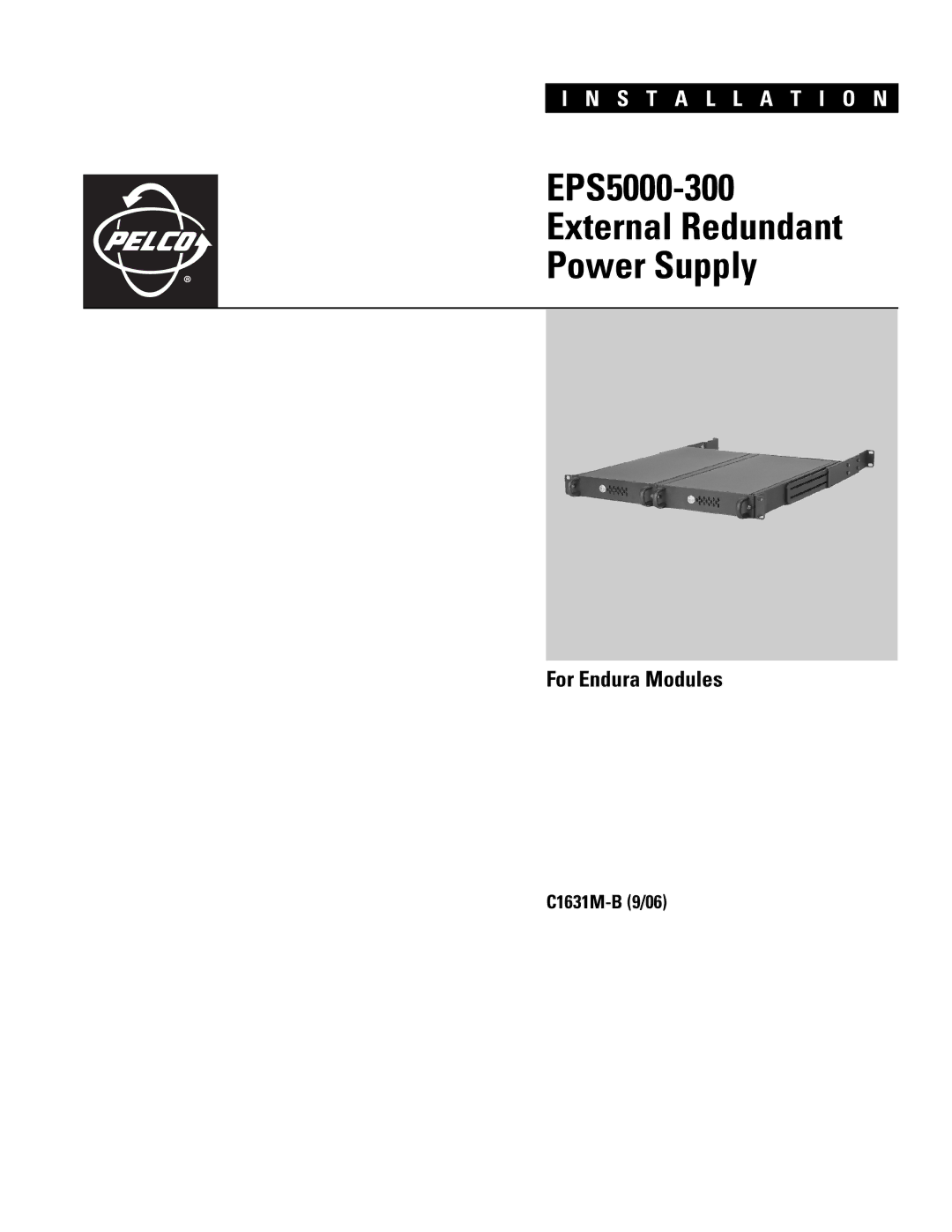 Pelco manual EPS5000-300 External Redundant Power Supply 