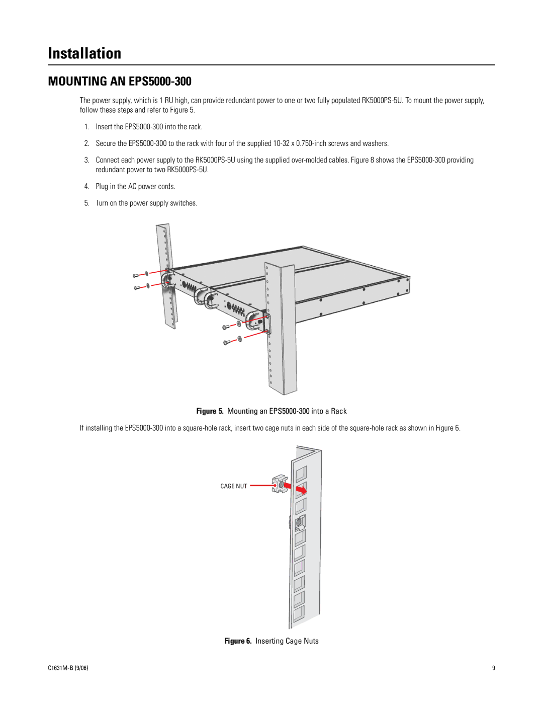 Pelco manual Installation, Mounting AN EPS5000-300 