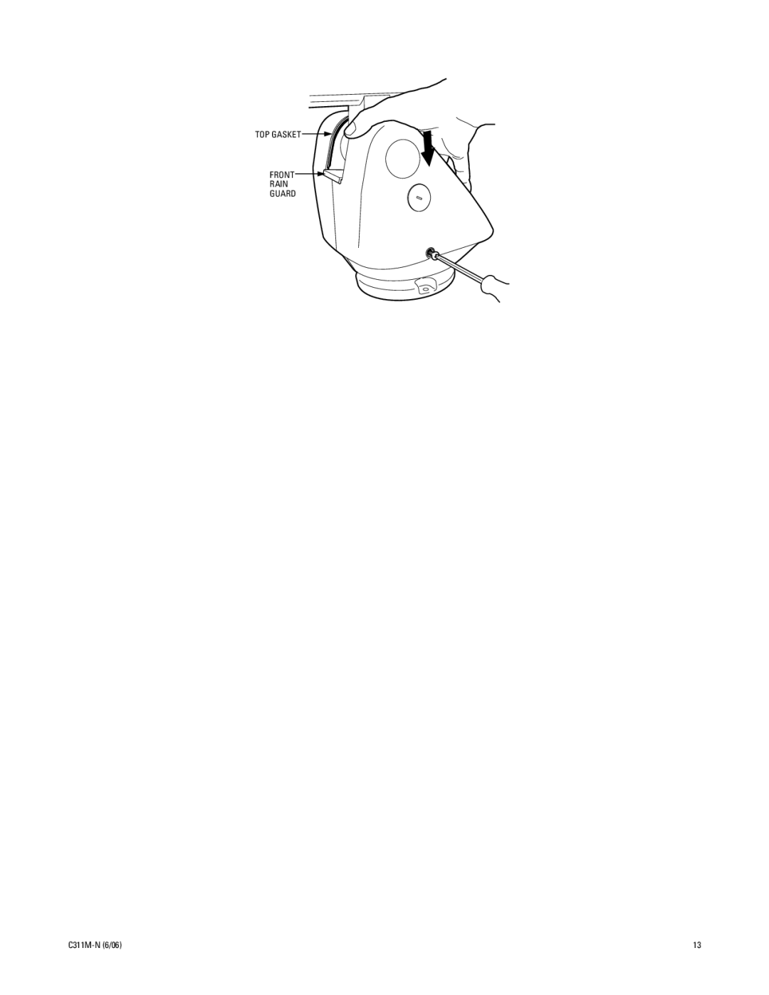 Pelco ES31PC, ES30PC manual TOP Gasket Front Rain Guard 