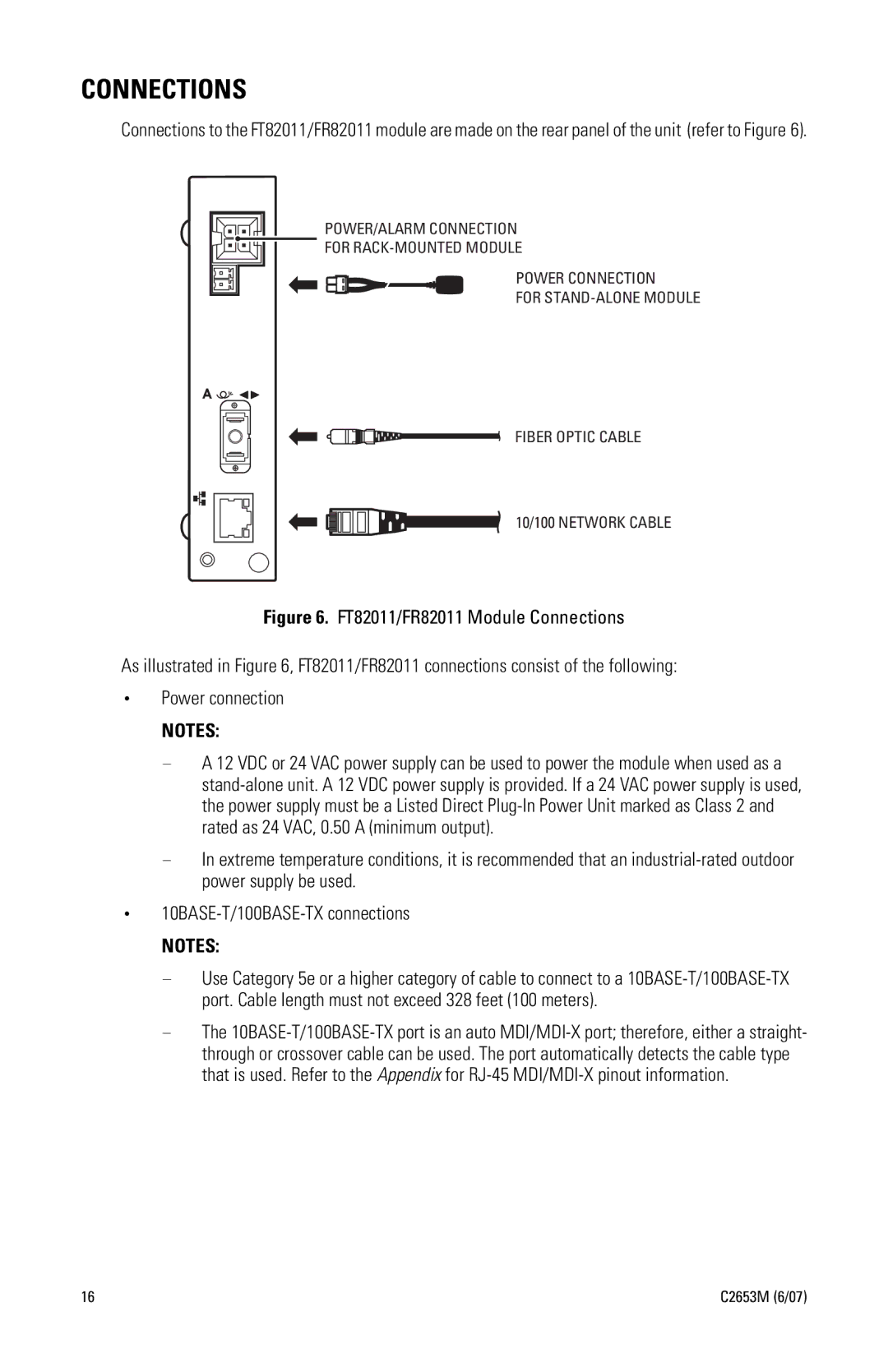 Pelco FR82011 manual Connections 