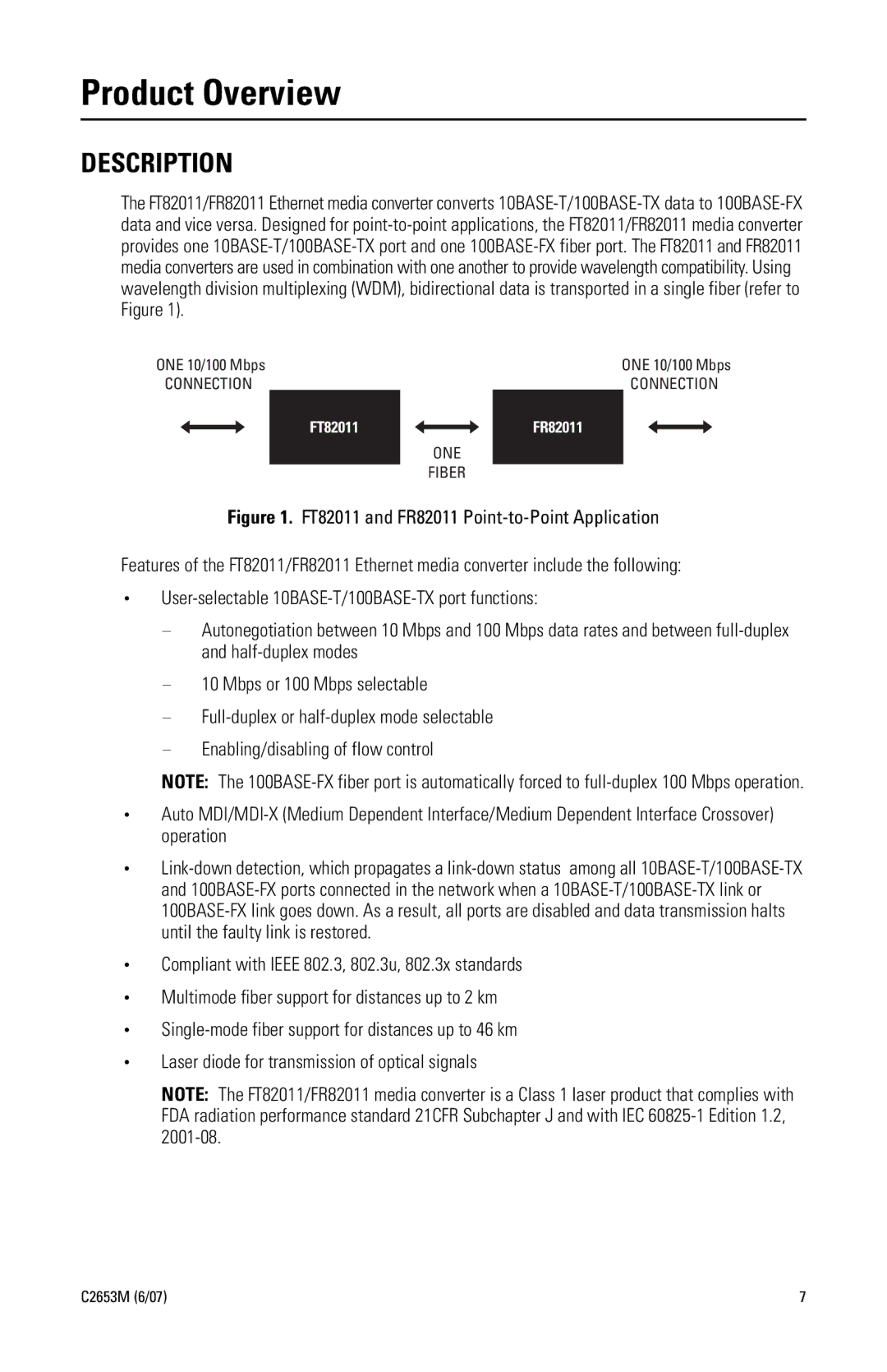 Pelco FR82011 manual Product Overview, Description 