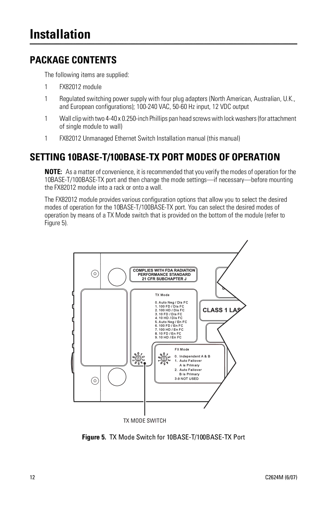 Pelco FX82012 manual Installation, Package Contents 