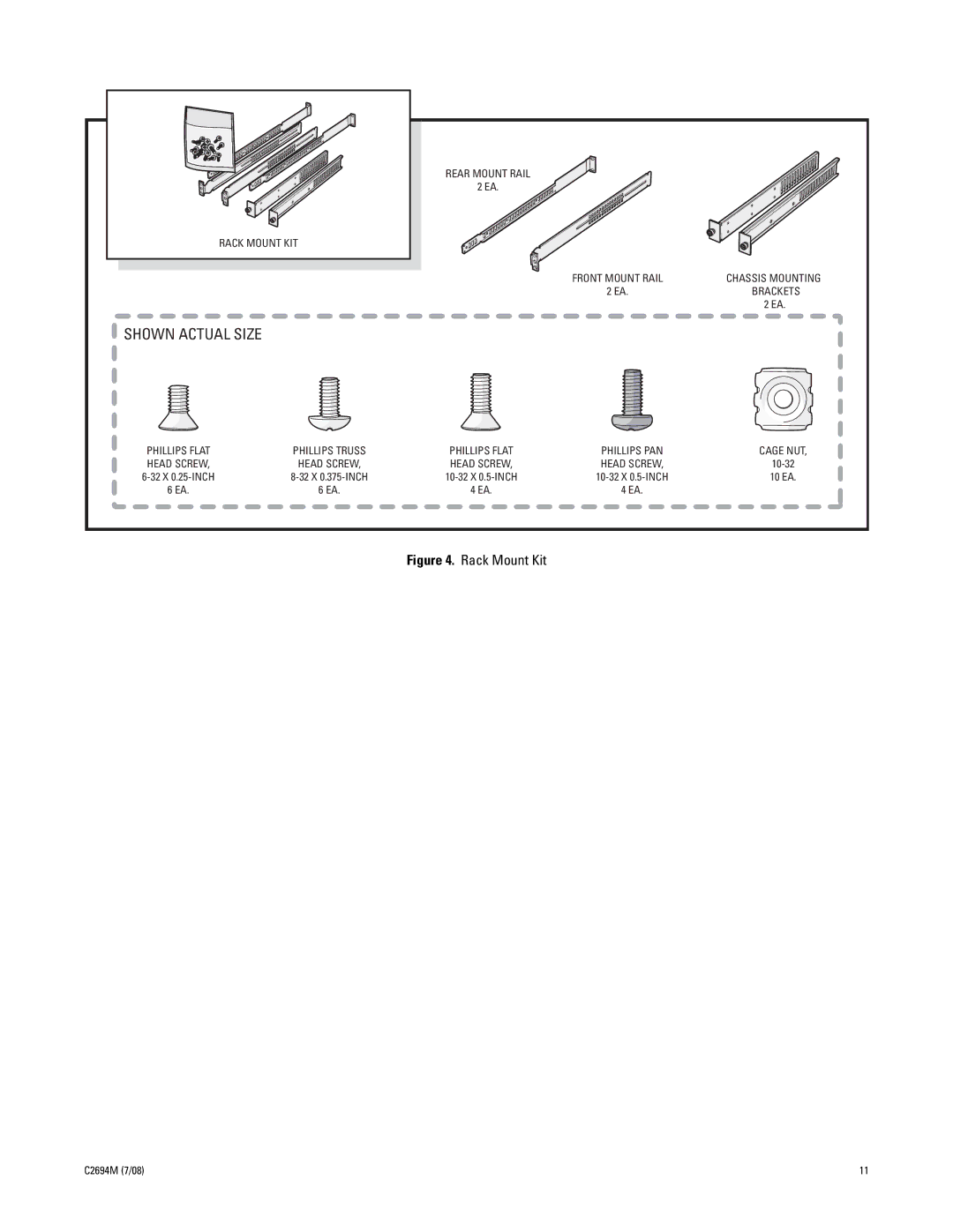 Pelco GW5000 manual Shown Actual Size 