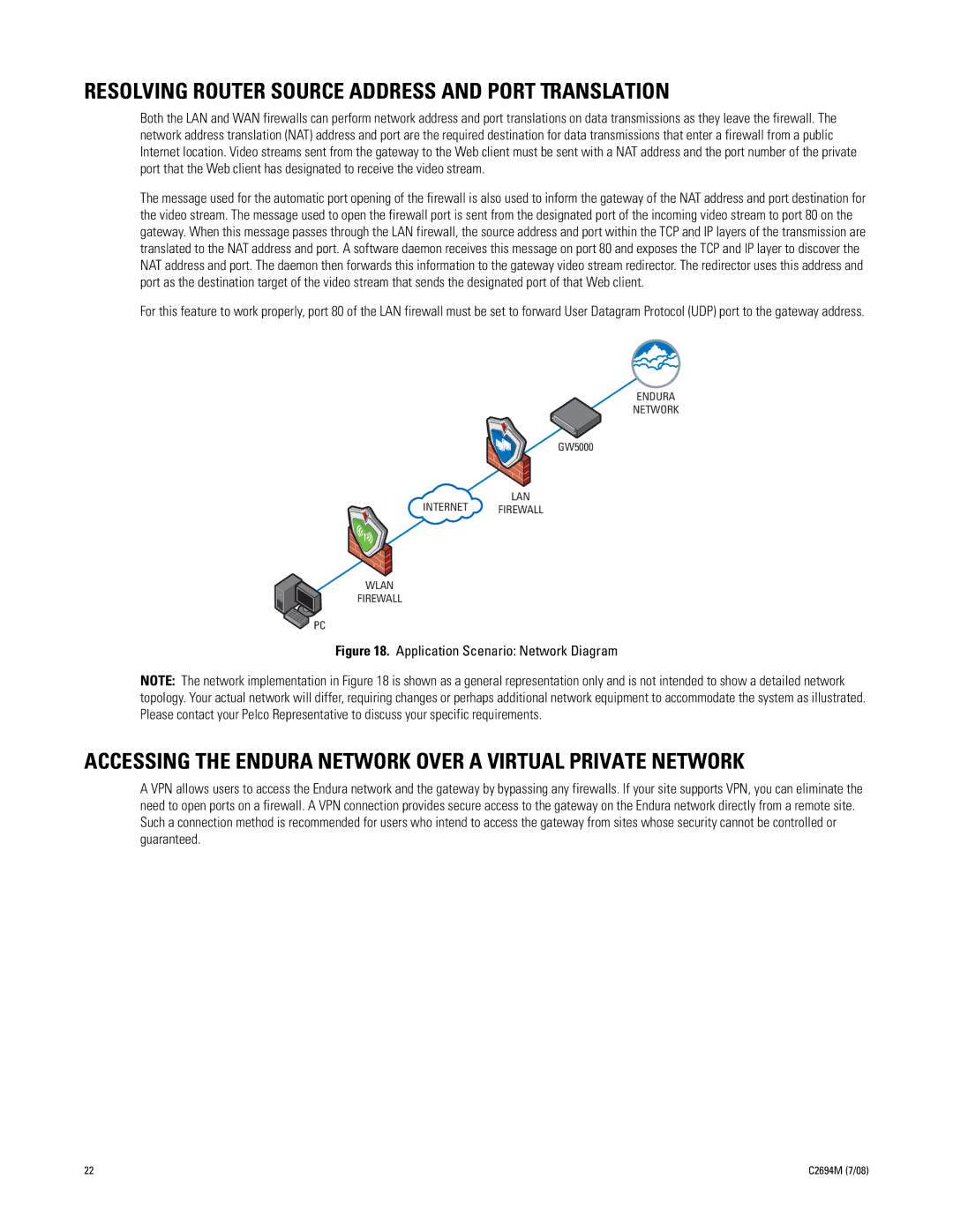 Pelco GW5000 manual Resolving Router Source Address and Port Translation 