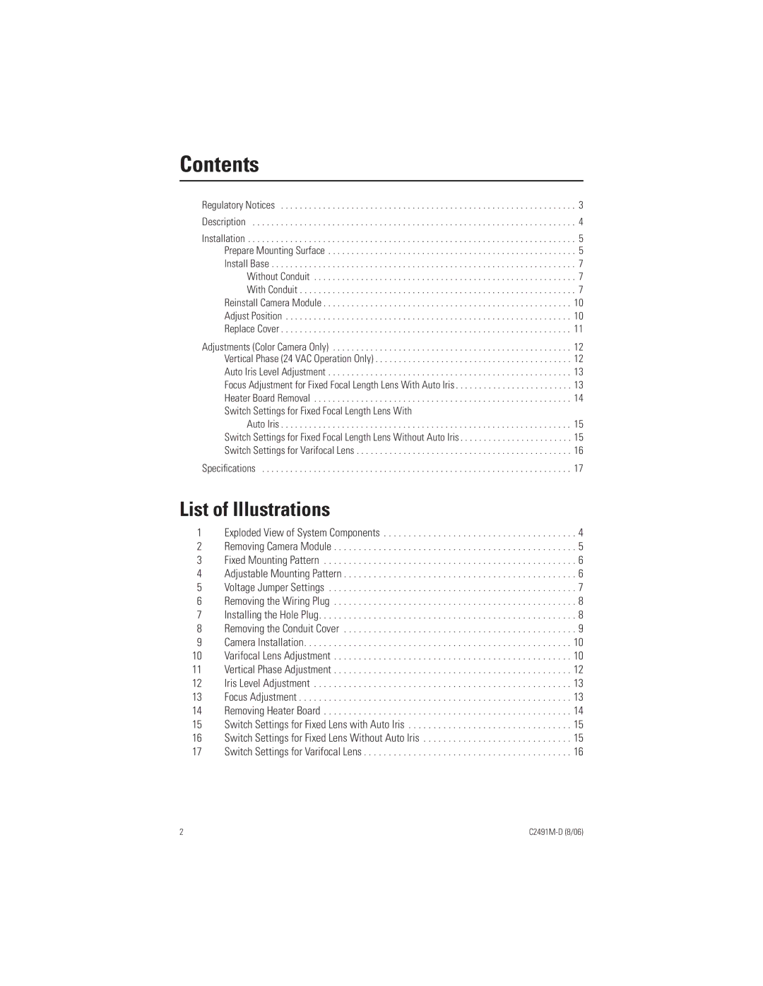 Pelco ICS210 manual Contents 