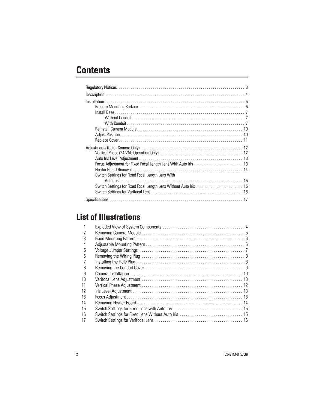 Pelco ICS210 manual List of Illustrations, Contents 