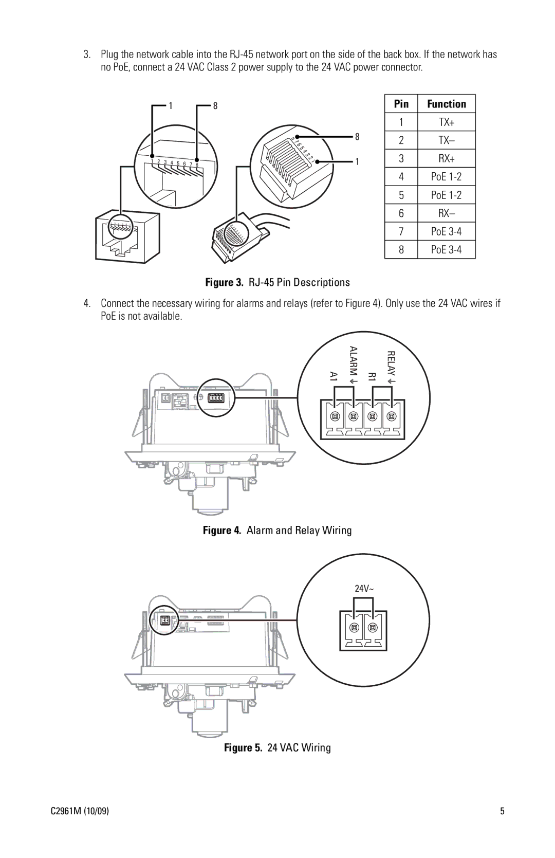 Pelco IDE quick start Alarm and Relay Wiring 