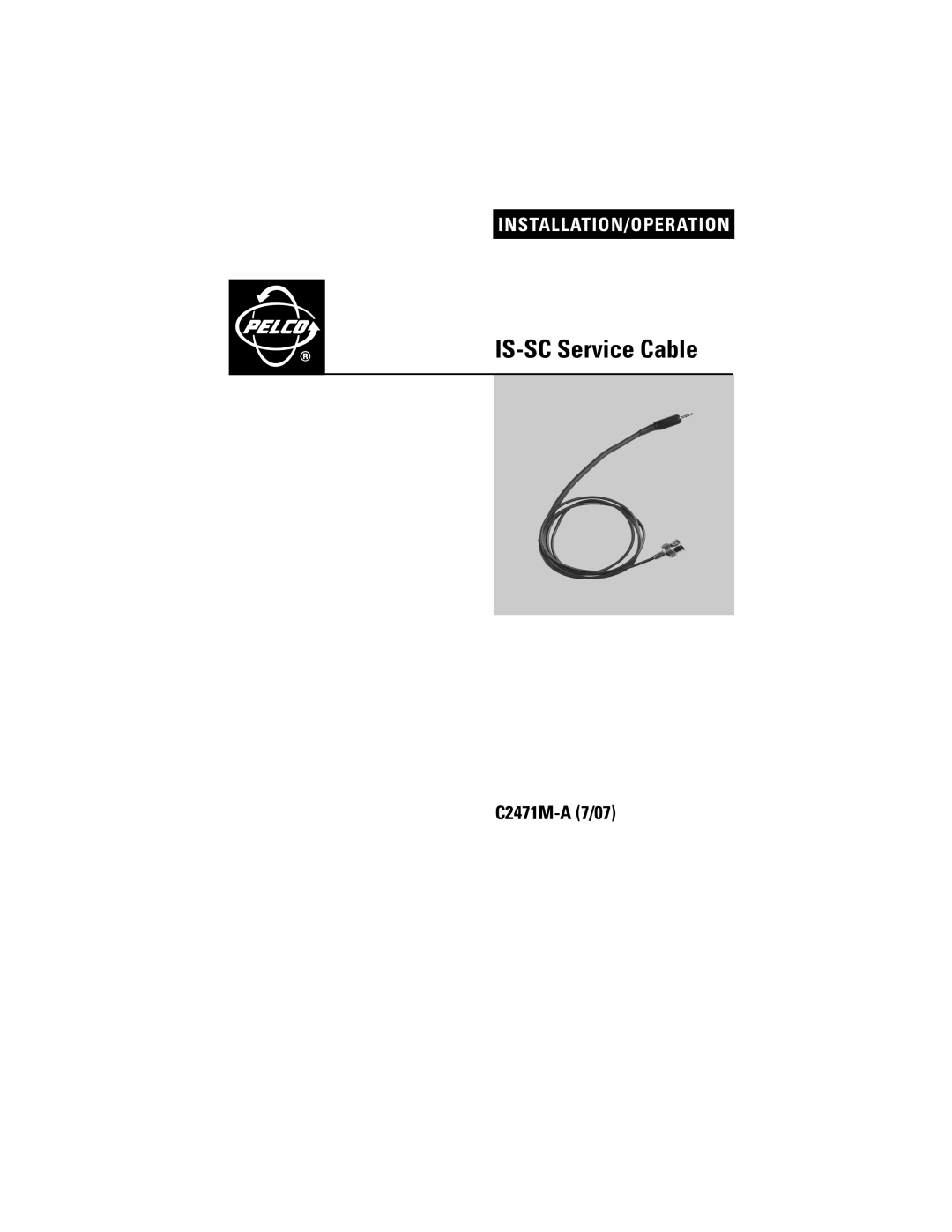 Pelco is-sc manual IS-SC Service Cable 