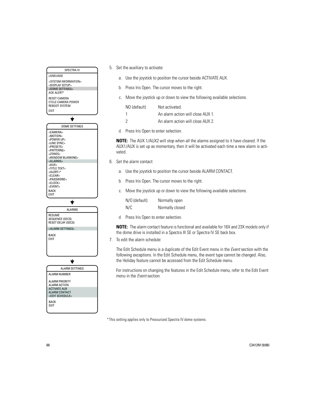 Pelco IV SE manual Normally open 