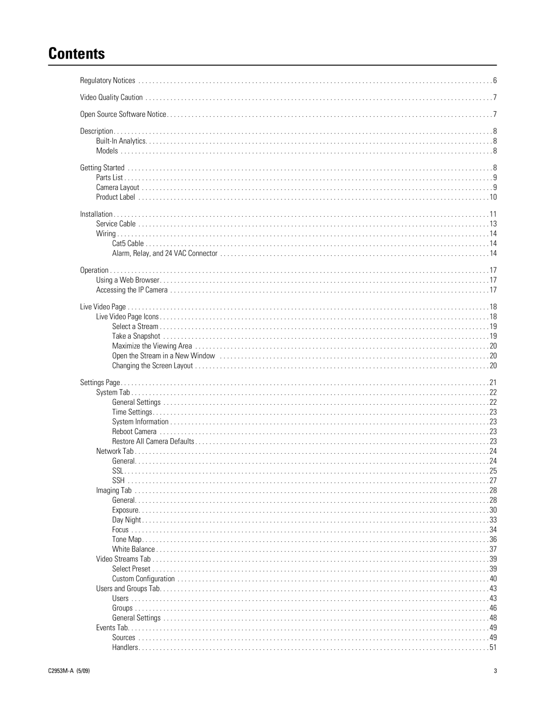 Pelco IXE manual Contents 