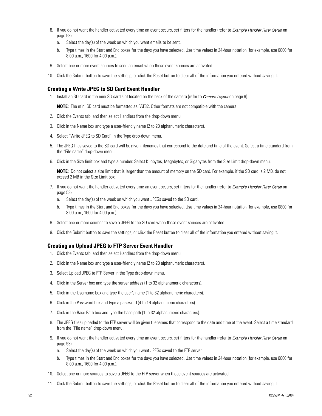 Pelco IXE manual Creating a Write Jpeg to SD Card Event Handler, Creating an Upload Jpeg to FTP Server Event Handler 