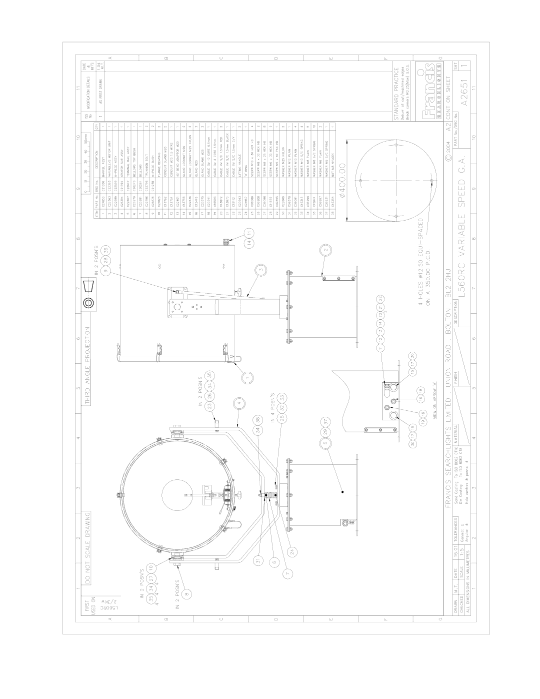 Pelco L560 installation manual 