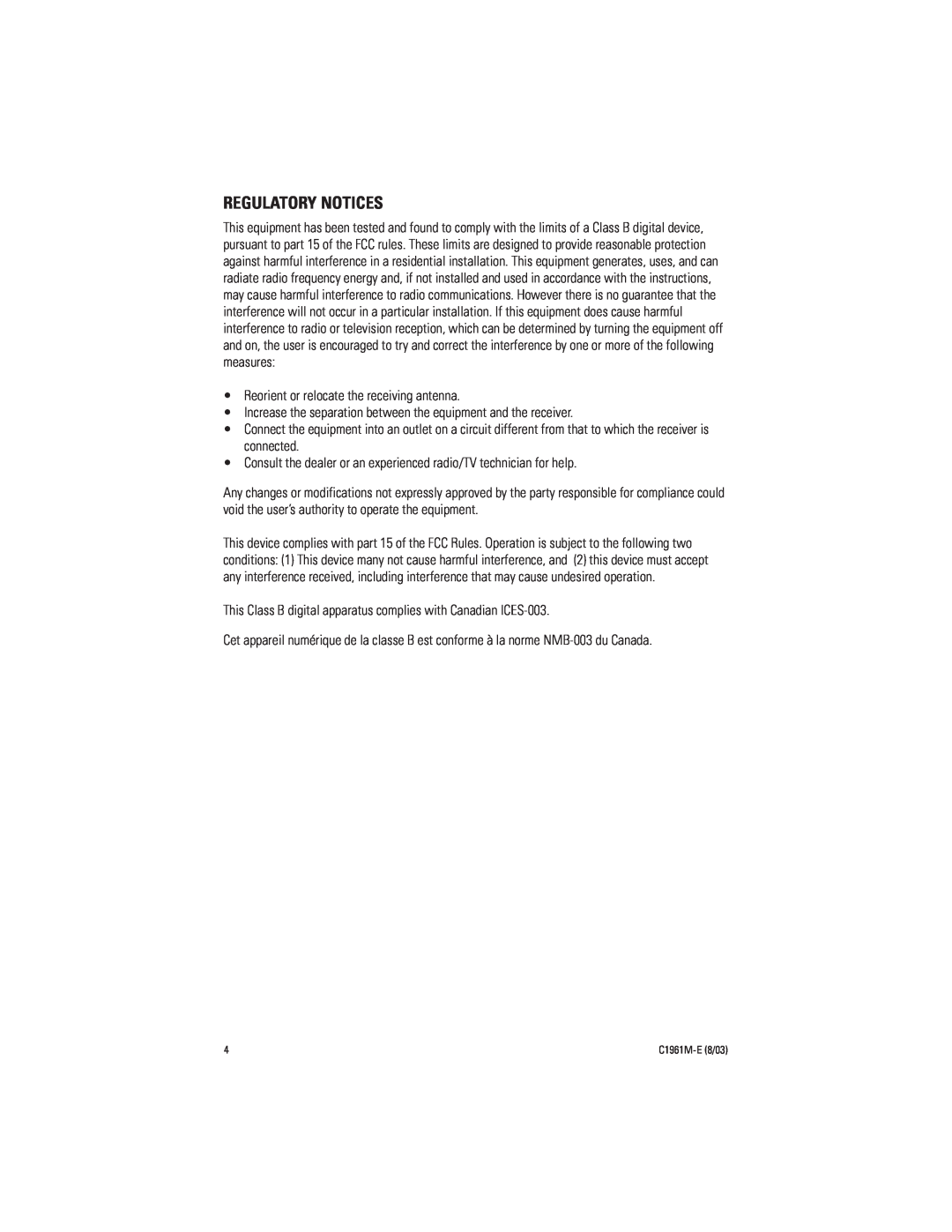 Pelco MCC1370H-2, CCC1370H-2X manual Regulatory Notices 