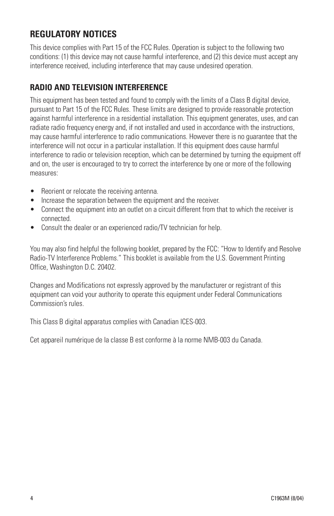 Pelco MCC1380H-6, CCC1380H-6X manual Regulatory Notices, Radio and Television Interference 