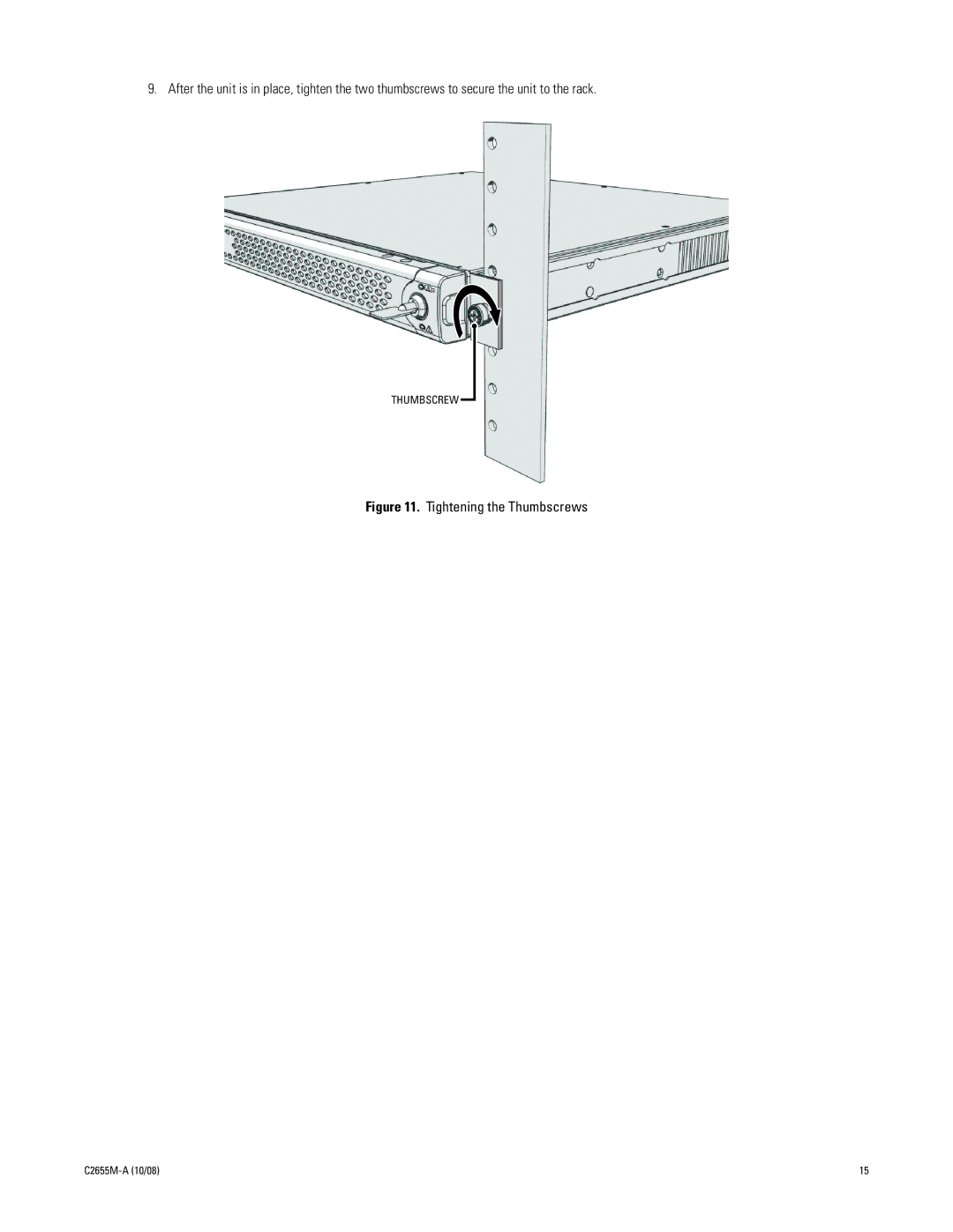 Pelco NET5308T-EXP manual Tightening the Thumbscrews 