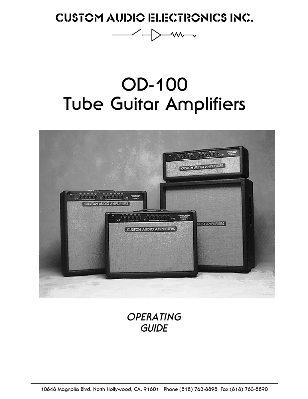 Pelco manual OD-100 Tube Guitar Amplifiers 