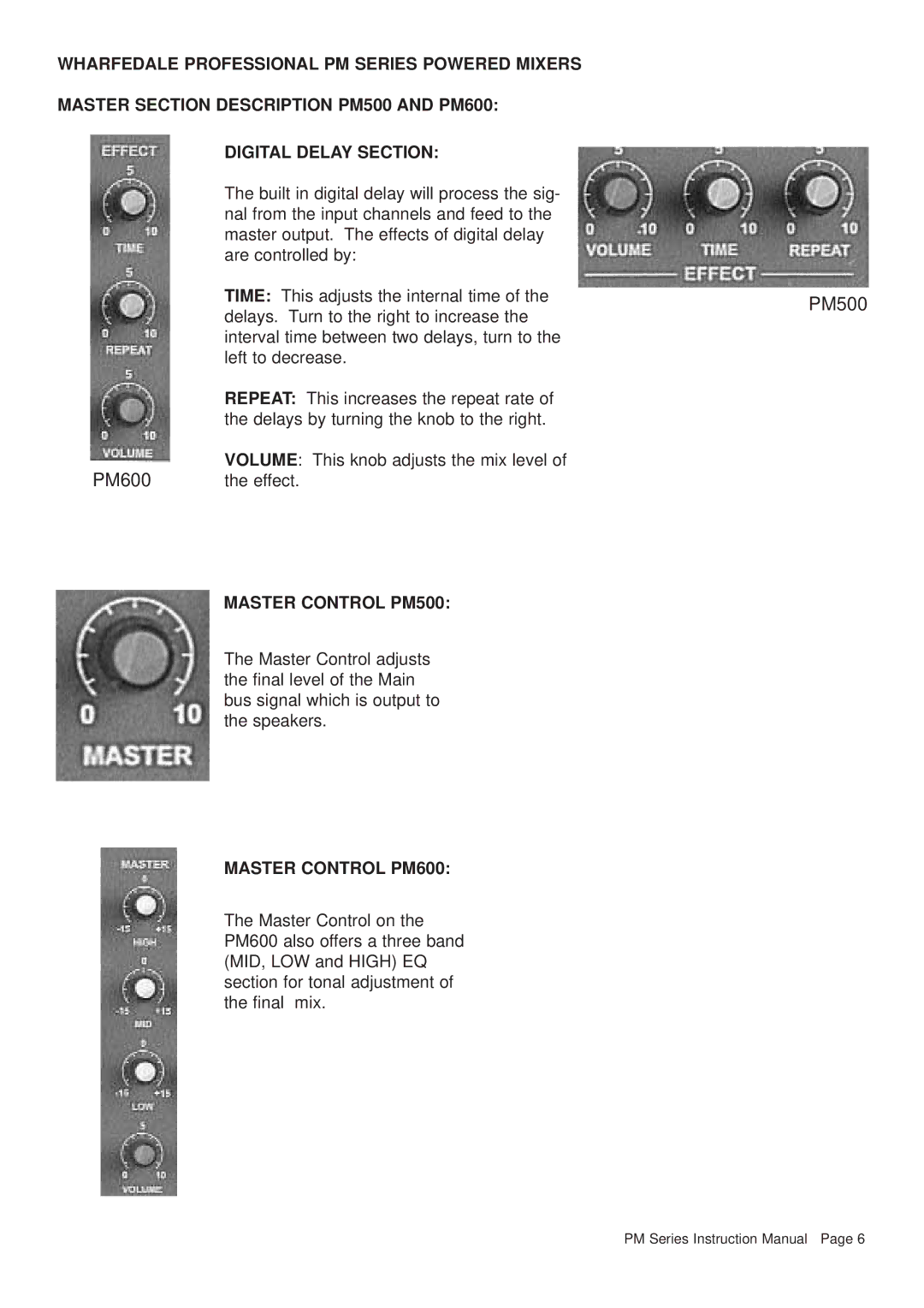 Pelco manual Master Control PM500, Master Control PM600 