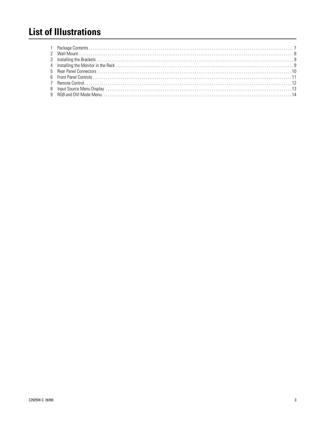 Pelco PMCL219A manual List of Illustrations 