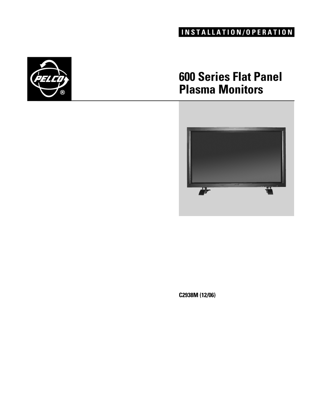 Pelco PMCP650, PMCP660 manual Series Flat Panel Plasma Monitors 