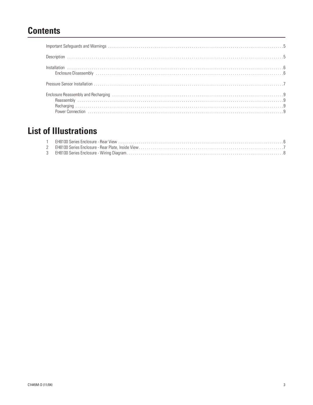 Pelco PSKIT8100 manual Contents, List of Illustrations 