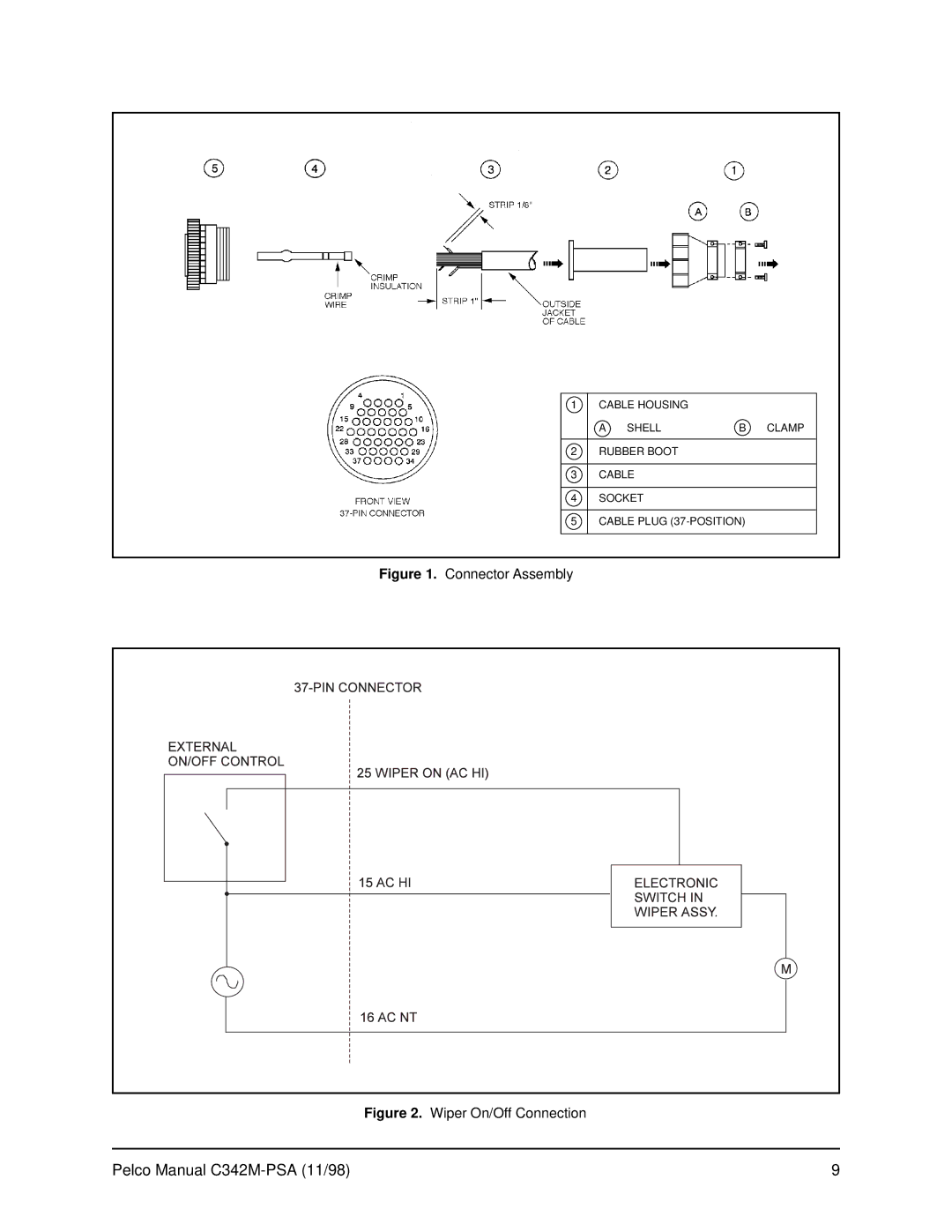 Pelco PT780-24SL/PPSA operation manual Connector Assembly 