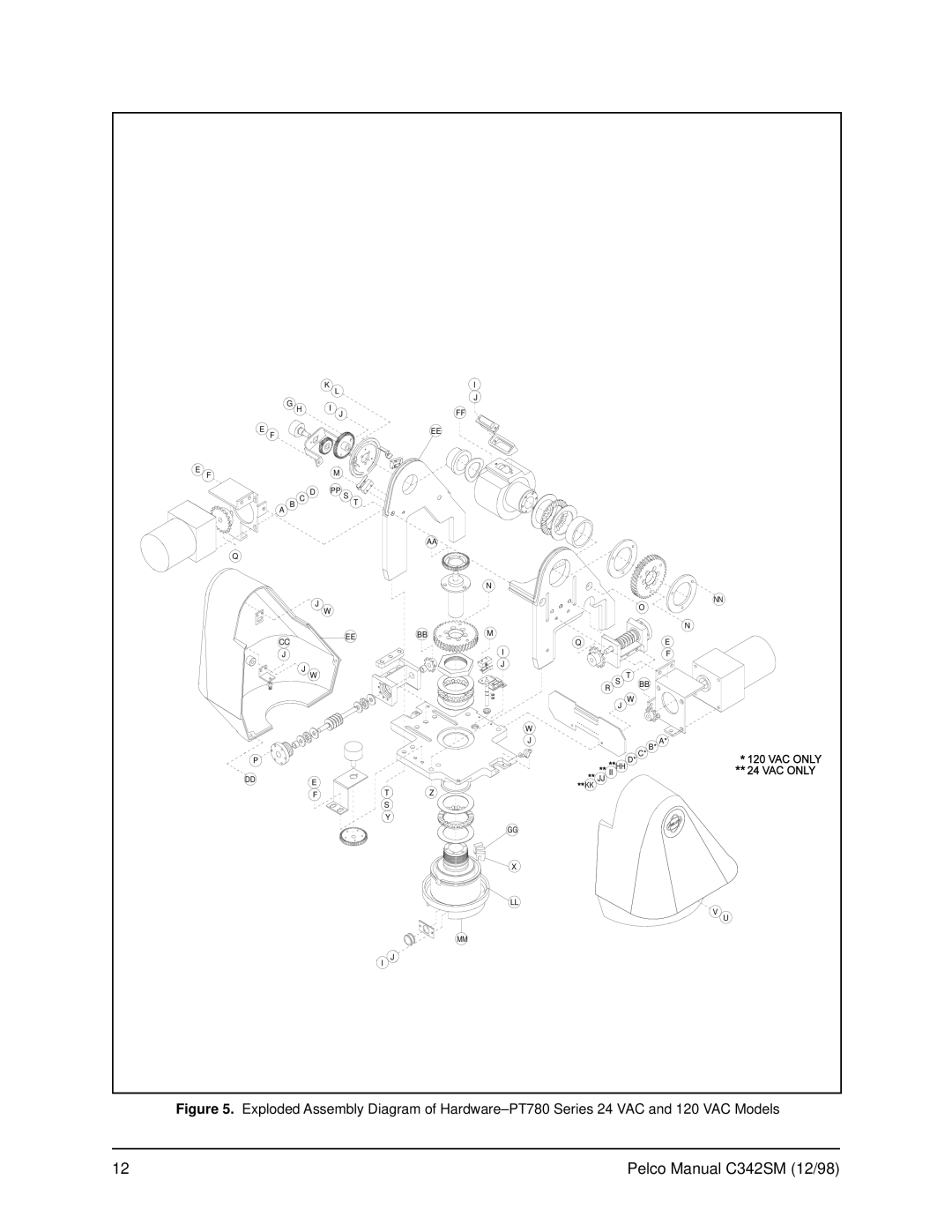 Pelco PT780 service manual Pelco Manual C342SM 12/98 