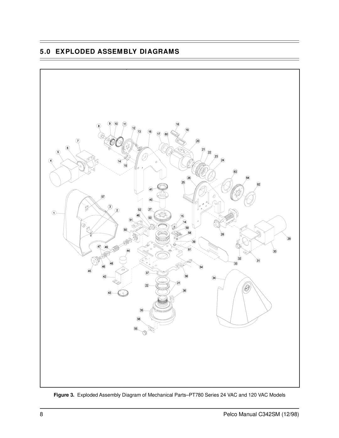 Pelco PT780 service manual Exploded Assembly Diagrams 