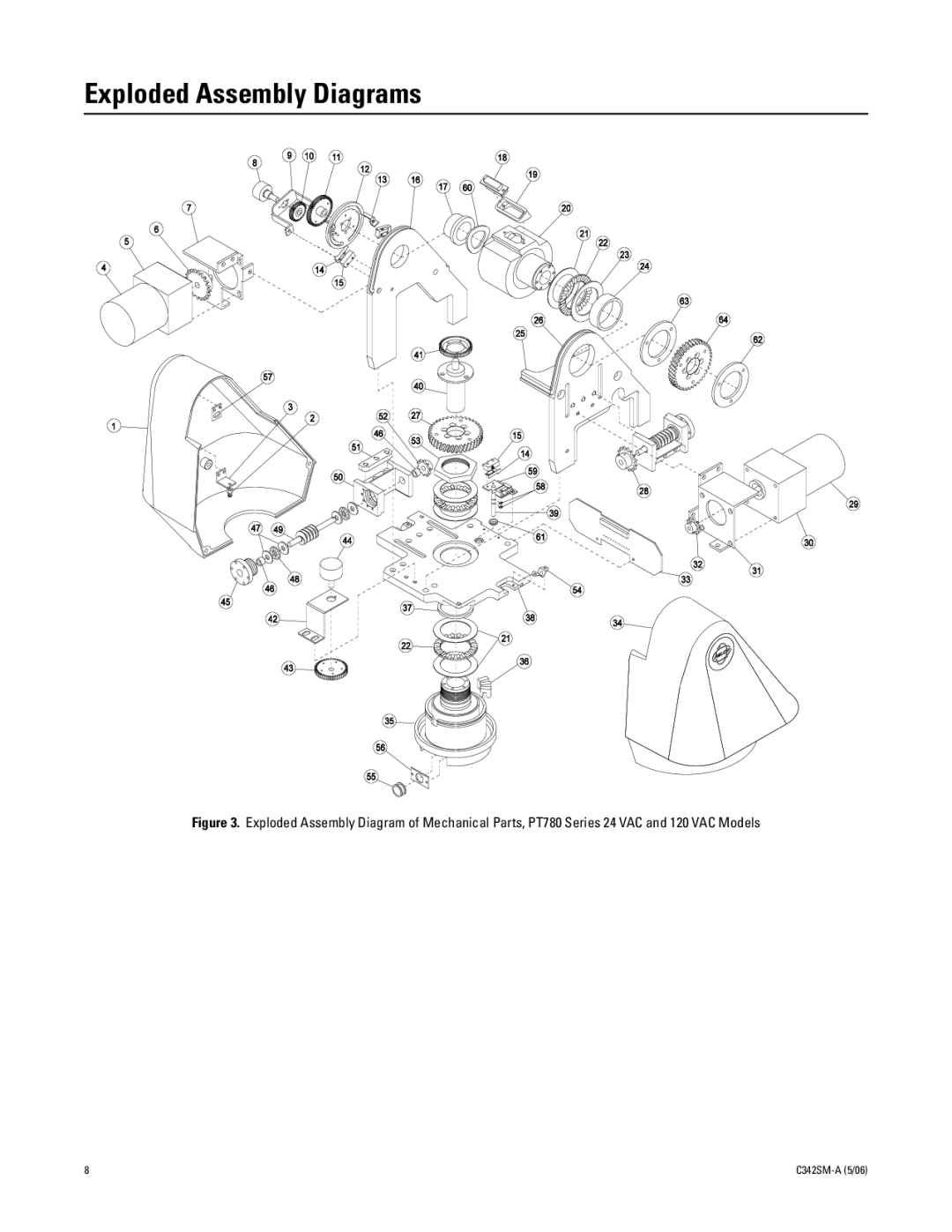 Pelco PT7800 manual Exploded Assembly Diagrams 