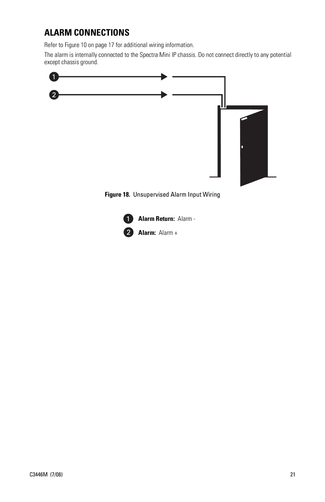 Pelco SD4N-W1-X, SD4N-B0-X, SD4N-W0-X, SD4N-B1-X manual Alarm Connections, Alarm Return Alarm Alarm Alarm + 